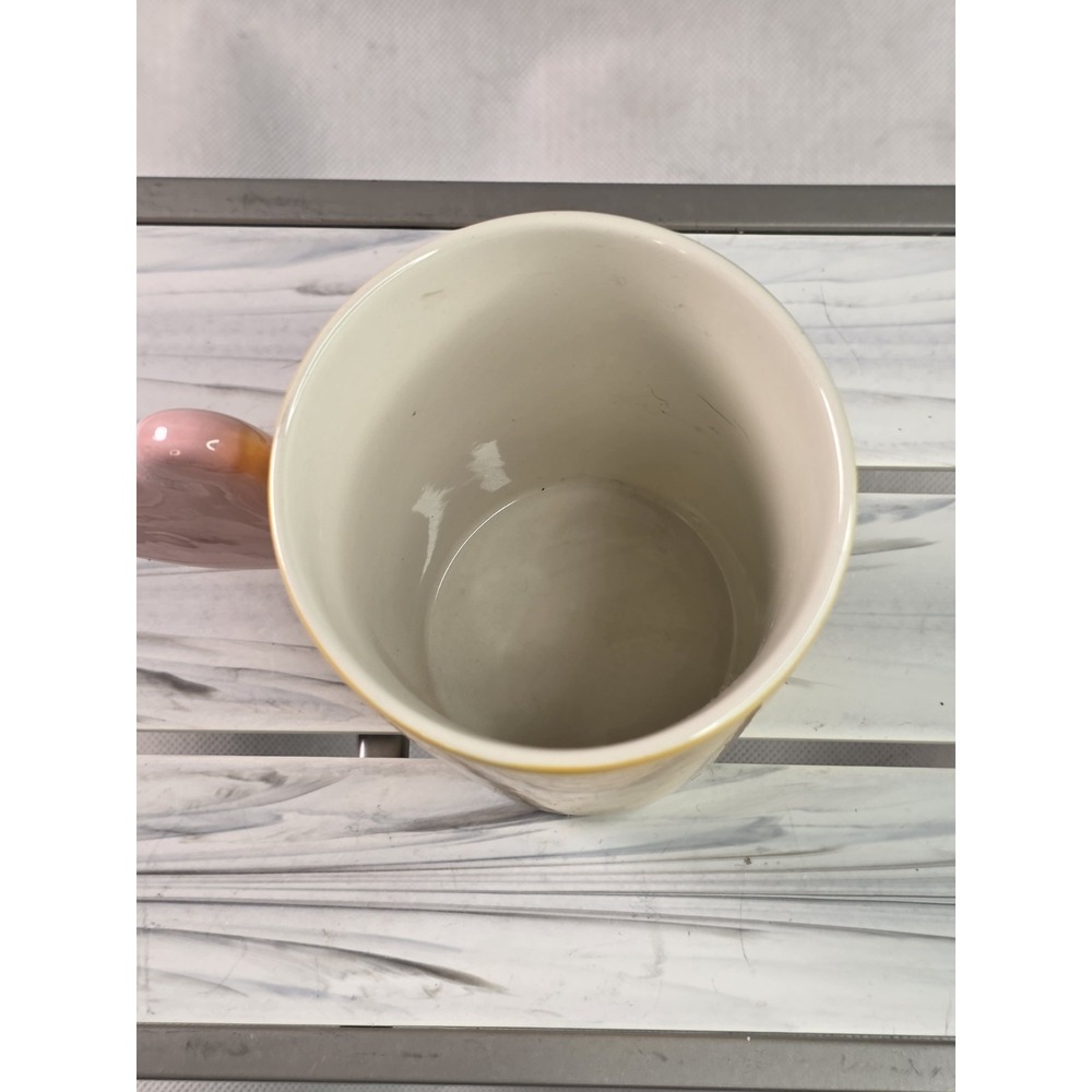 VTG INDRA Striped Pink Piggy Hand Painted Mug  Fine Stoneware - Picture 3 of 5